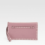 Valentino Light Pink Rockstud Flap Clutch Bag