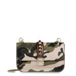 Valentino Military Green Rockstud Flap Medium Bag