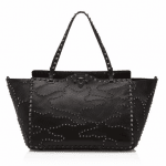 Valentino Black Memetic Rockstud Shopper Tote Medium Bag