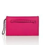 Valentino Pop Fuchsia Rockstud Flap Clutch Bag