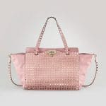 Valentino Pop Gardenia Rockstud Shopper Tote Medium Bag