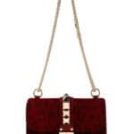 Valentino Red Leopard Print Pony Hair Rockstude Flap Shoulder Bag