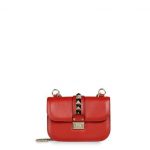 Valentino Red Platinum Studs Rockstud Flap Small Bag