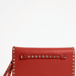 Valentino Red Rockstud Flap Clutch Bag