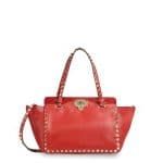 Valentino Red Rockstud Shopper Tote Small Bag