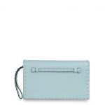 Valentino Sky Blue Rockstud Flap Clutch Bag