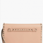 Valentino Soft Noisette Rockstud Flap Clutch Bag