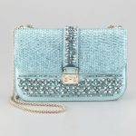 Valentino Turquoise Glam Lock Flap Medium Bag