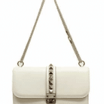 Valentino White Rockstud Flap Medium Bag