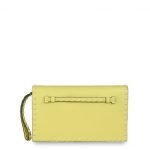 Valentino Yellow Rockstud Flap Clutch Bag