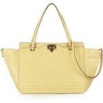 Valentino Yellow Rockstud Tote Medium Bag