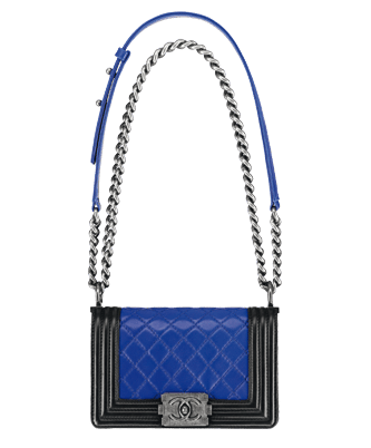 Chanel Black and Blue Boy Flap Small Bag