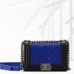 Chanel Two Tone Blue and Black Boy Bag - Spring 2013