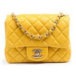 Chanel Yellow Classic Square Mini Flap Bag