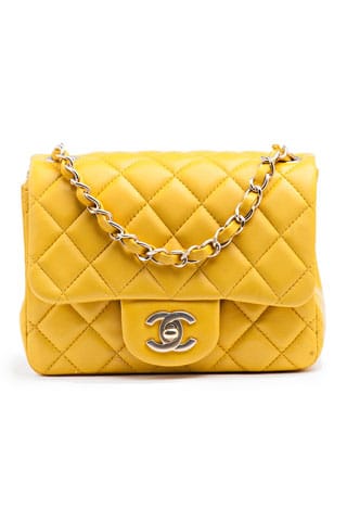 Chanel Small Classic Quilted Flap Yellow Caviar Gold Hardware