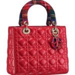 Dior Red Lady Dior Tartan Bag