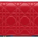 Dior Red Lady Dior Tartan Zipped Pouch Bag