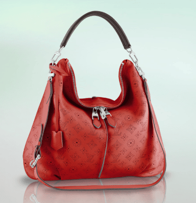 Louis Vuitton Red Monogram Mahina Selene MM Leather Pony-style calfskin  ref.997619 - Joli Closet