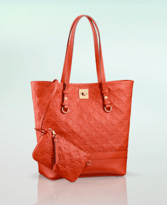 Louis Vuitton Citadine Monogram Empreinte Leather Tote + Pouch Orient Orange