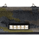 Valentino Black Crystal Embellished Va Va Voom Clutch Bag