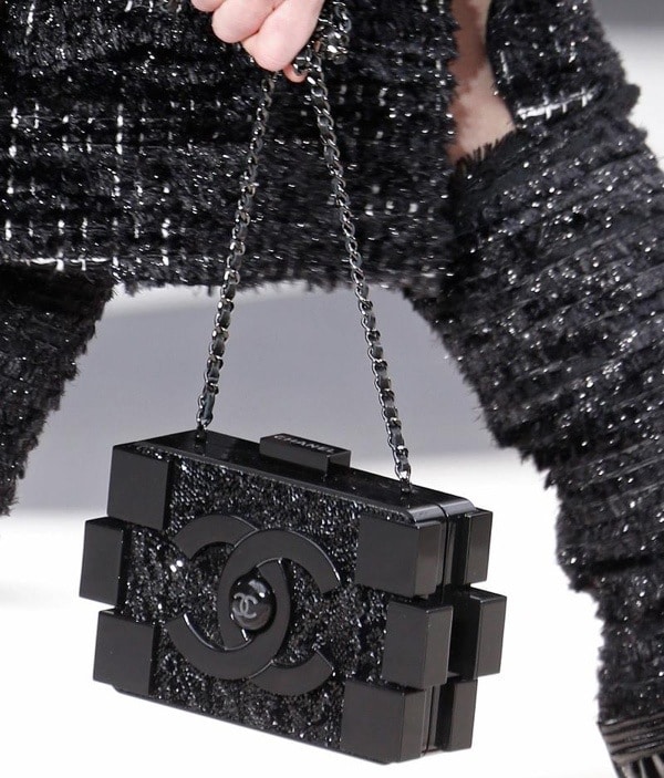 Chanel Boy Brick Lego Clutch Plexiglass Crystal Black in