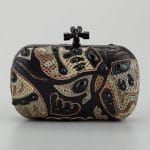 Bottega Veneta Black Butterfly Snakeskin Knot Clutch Bag