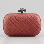 Bottega Veneta Coral Ricamo Rete Knot Clutch Bag