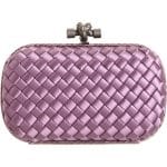 Bottega Veneta Corot Purple Satin Knot Clutch Bag