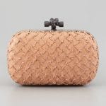 Bottega Veneta Tan Woven Knot Clutch Bag