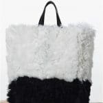 Celine Bicolor Shearling Cabas Tote bag