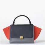 Celine Tricolor Orange and Blue Trapeze Bag - Fall 2013