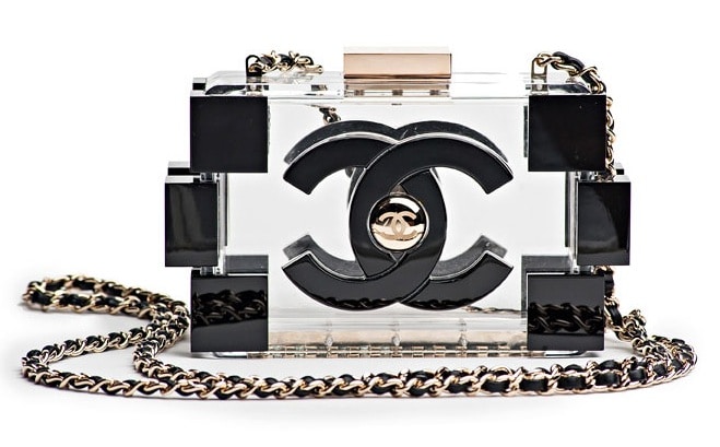 Pre-Owned Chanel Lego Clutch Crystal Embellished Plexiglass