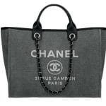 Chanel Dark Grey Deauville Tote Large Bag