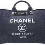 Chanel Denim Blue Deauville Jacquard Tote Large Bag 1
