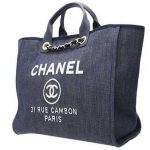 Chanel Denim Blue Deauville Jacquard Tote Large Bag 2