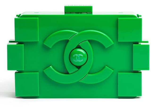 Chanel Lego Clutch in White / Black