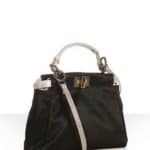 Fendi Black Shantung Satin With Snake Detail Peekaboo Mini Bag