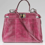 Fendi Pink Snakeskin Peekaboo Mini Bag