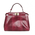 Fendi Red Snakeskin Peekaboo Mini Bag