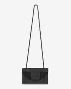 Saint Laurent Black Sequins and Leather Betty Mini Bag