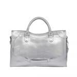 Balenciaga Silver Metallic City Bag 1