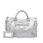 Balenciaga Silver Metallic City Bag