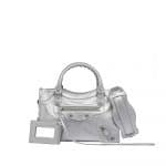 Balenciaga Silver Metallic Mini City Bag