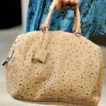 Bottega Veneta Brown Ostrich With Grommets Duffle Bag