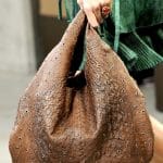 Bottega Veneta Brown Ostrich With Grommets Hobo Bag