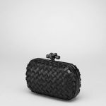 Bottega Veneta Nero Fringes Ayers Knot Clutch Bag