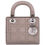 Dior Beige Rhinestone Lady Dior Micro Bag