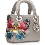 Dior Grey Satin Hand-embroidered Lady Dior Micro Bag