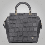 Givenchy Grey Crocodile-Style House De Givenchy Tote Small Bag