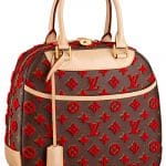 Louis Vuitton Red Monogram Tuffetage Canvas Deauville Cube Bag